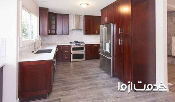 ایجاد استایل رسمی با کابینت دو رنگ 
